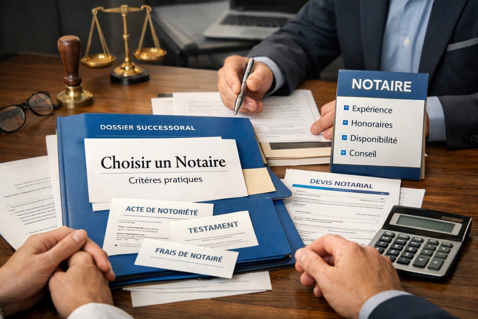Rendez-vous avec un notaire pour choisir un accompagnement efficace dans un dossier de succession