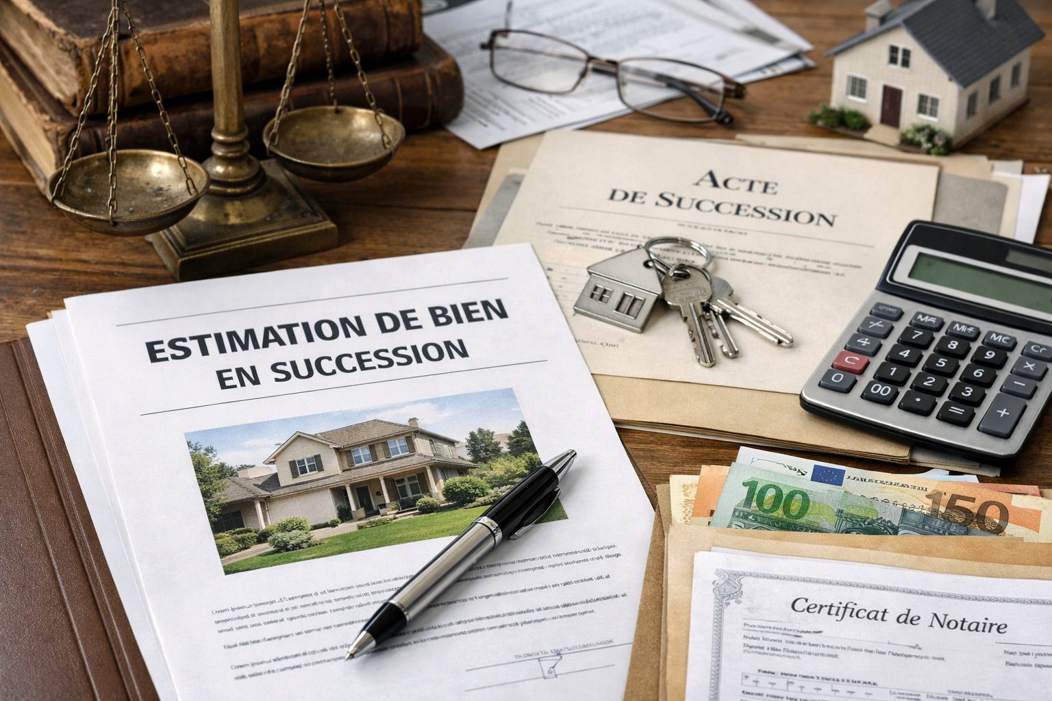Estimation d’un bien immobilier en succession avec documents, dossier notarial et analyse de la valeur du logement