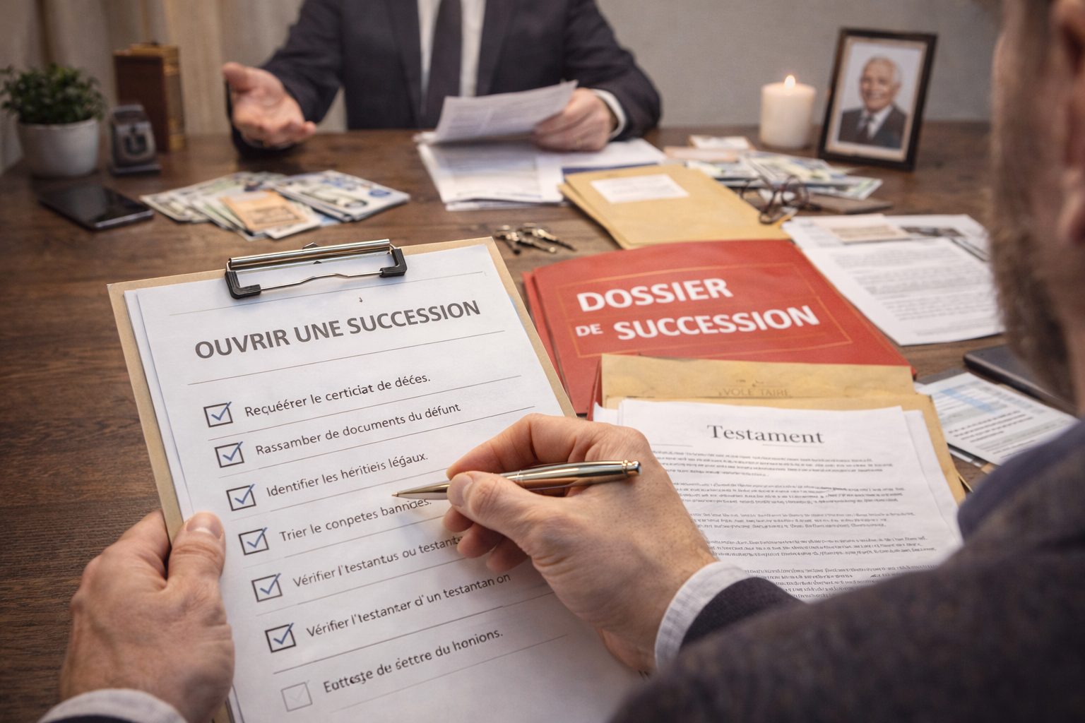 Ouverture d’une succession avec dossier notarial, testament et documents à préparer