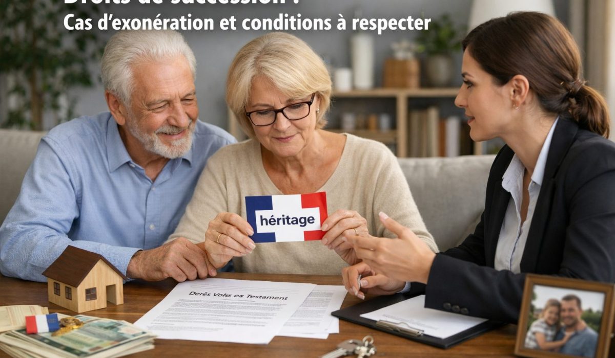 Couple senior avec conseillère examinant des documents sur les droits de succession et les cas d’exonération